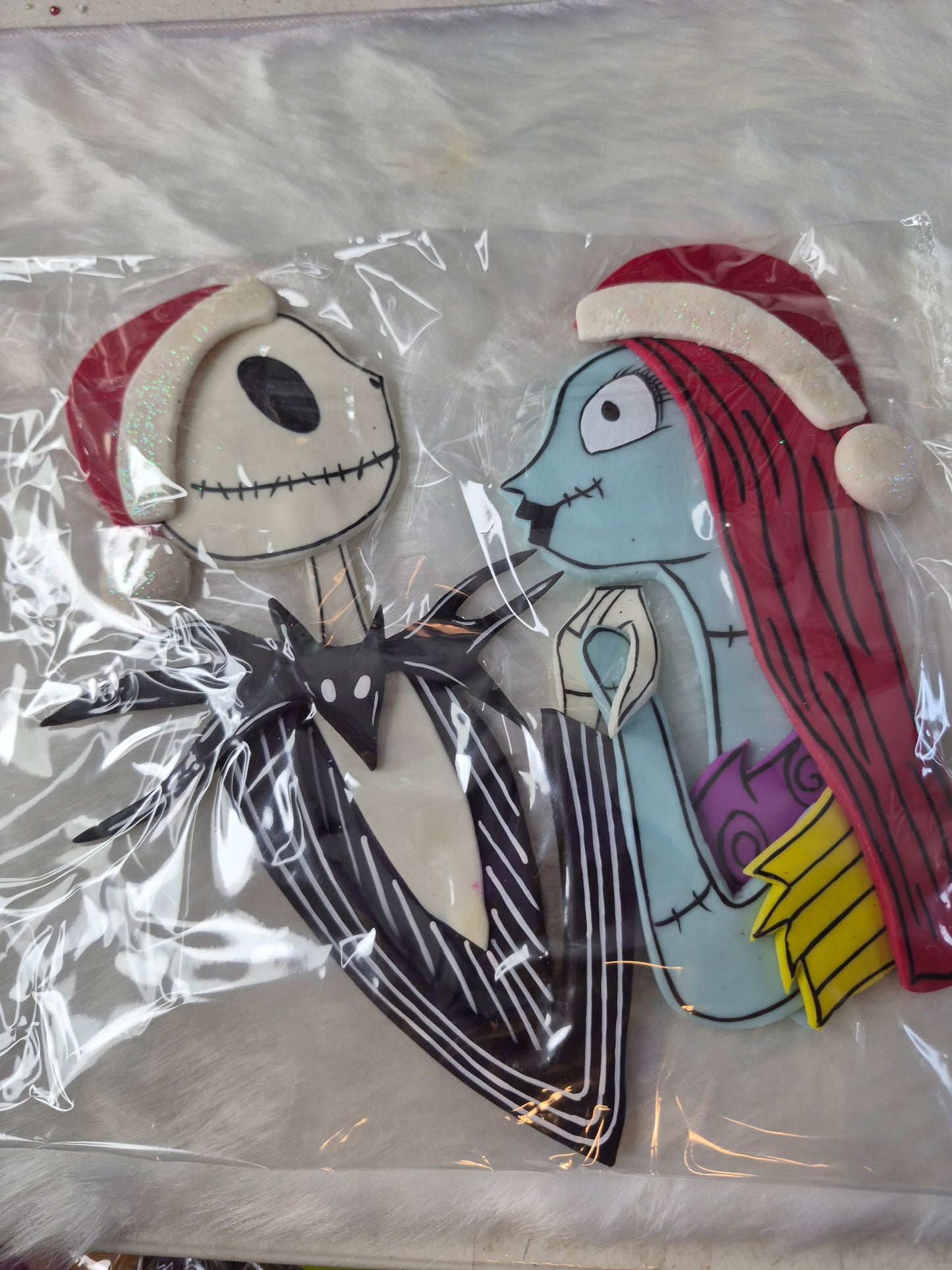 Jack & Sally Christmas flat clay