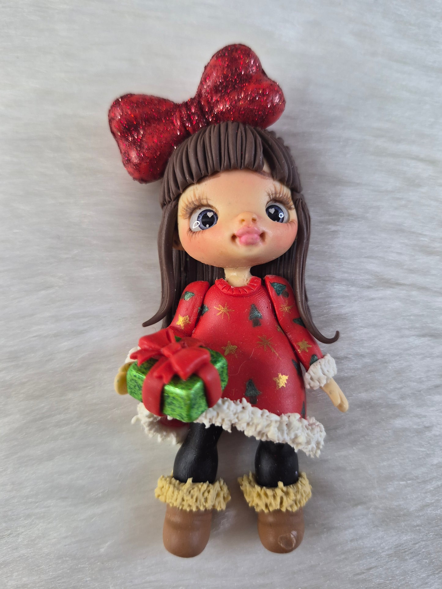 Christmas elf Clay doll