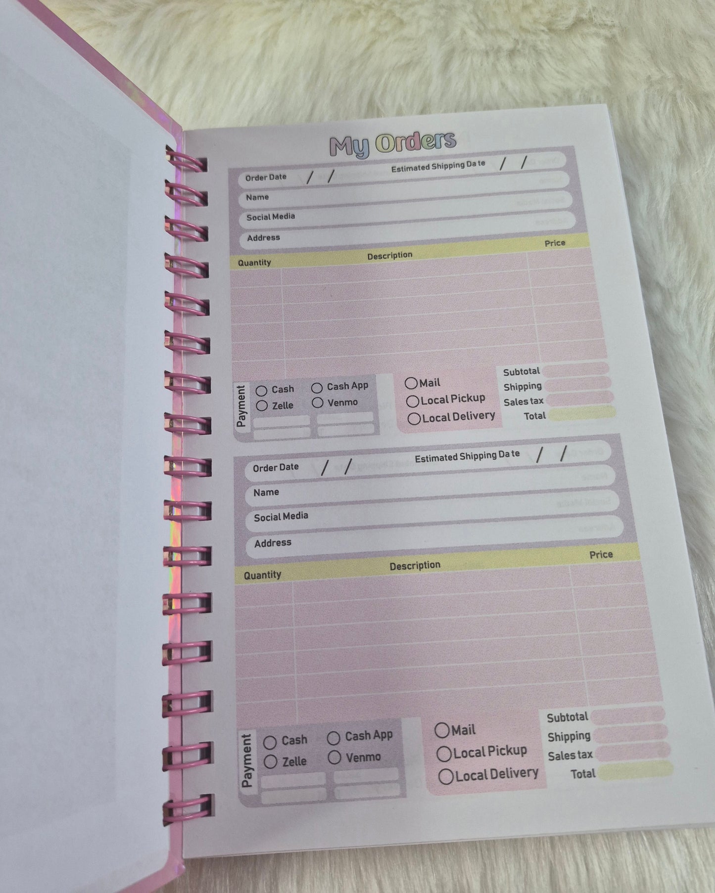 Baby Nanci Order Notebook