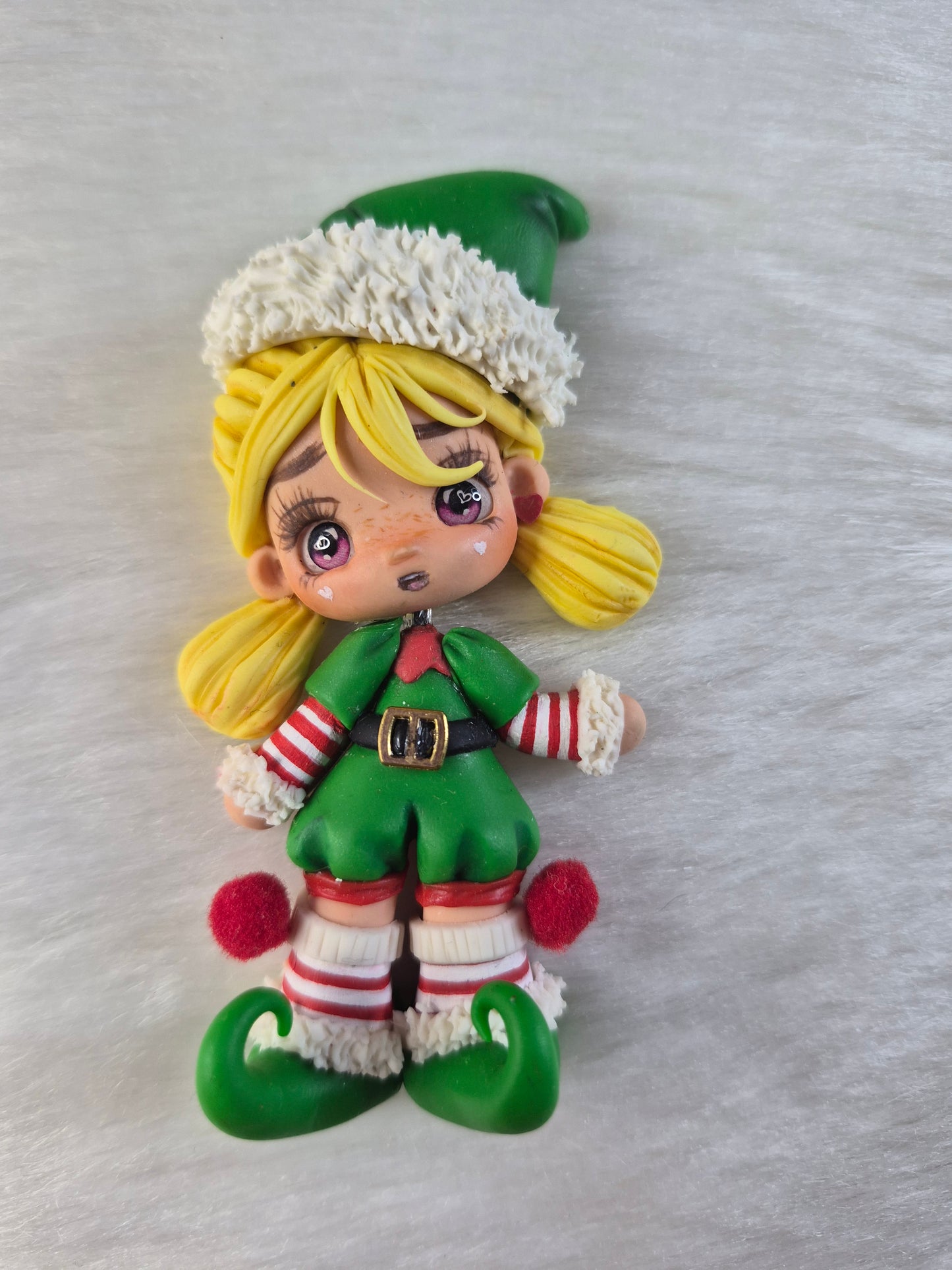 Christmas elf Clay doll
